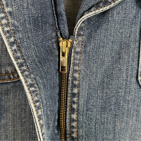 Vanilia Jeans Cropped Denim Distressed Jacket Fancy Stone Wash; Women’s Size 42 - Picture 11 of 16